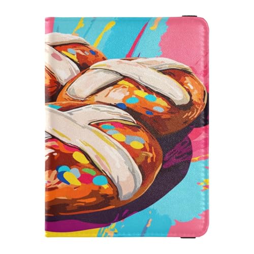 Reisepasshülle aus Leder, leicht, Brieftasche, Reisepasshülle für Damen und Herren, Ausweis, Impfkartenhalter, Geldbörse, Reiseutensilien, Frohe Ostern, Hot Cross Buns, Happy Easter Hot Cross Buns, 1 von Caihoyu