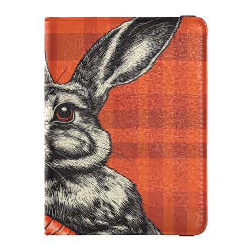 Reisepasshülle aus PU-Leder, wasserdicht, Impfkartenhalter, Kombination für Damen und Herren, Dokumenten-Organizer, Zubehör, Reisen, Büffel, kariert, Hase, Karotte, Ostern, Buffalo Plaid Bunny Karotte von Caihoyu