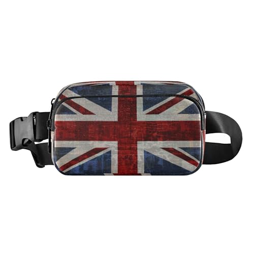 Stilvolle Bauchtasche für Damen und Herren, Mini-Crossbody-Tasche mit verstellbarem Riemen für Reisen, Laufen, Wandern, britische Grunge-Flagge, Britische Grunge-Flagge, Einheitsgröße, Casual von Caihoyu