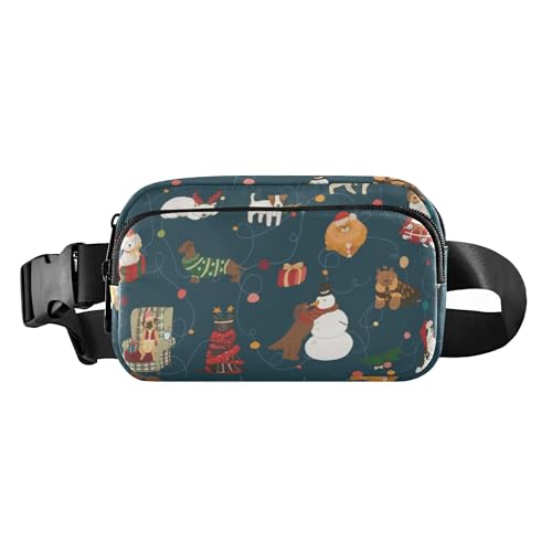 Stilvolle Gürteltasche für Damen und Herren, wasserabweisend, mit verstellbarem Gurt, für Reisen, Laufen, Wandern, Weihnachten, Feiern, Hunde, Haustiere, Weihnachtsfeier Hund Haustiere, Einheitsgröße, von Caihoyu