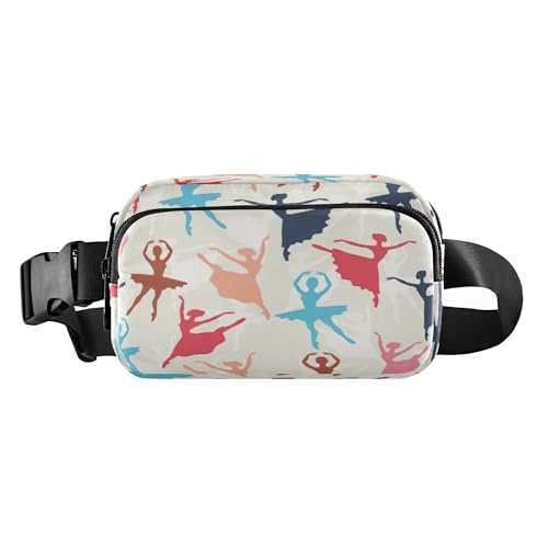 Stilvolle Gürteltasche für Damen und Herren, wasserdicht, zum Laufen, mit verstellbarem Riemen, für Radfahren, Wandern, Fitnessstudio, Ballerinas, Silhouetten in Tanzposen, Ballerinas-Silhouetten in Stilvolle Gürteltasche für Damen und Herren, wasserdicht, zum Laufen, mit verstellbarem Riemen, für Radfahren, Wandern, Fitnessstudio, Ballerinas, Silhouetten in Tanzposen, Ballerinas-Silhouetten in von Caihoyu