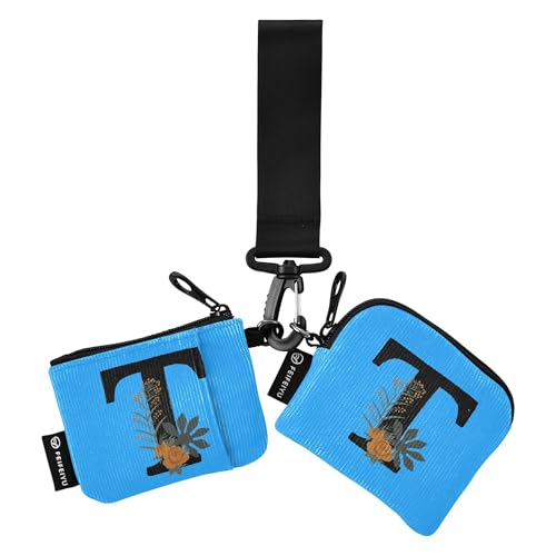 T Damen Dual Wallets Busniess Kartenetuis Kleine Tragbare Münzgeldbörse Kleingeld Halter mit Schlüsselanhänger für Arbeit Reisen 2 Stück, Mehrfarbig, 4.13"(L) x 3.5"(W), Reisezubehör von Caihoyu