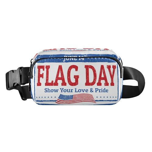 Trendige Crossbody-Tasche, Hüfttasche für Damen, Herren, Teenager, wasserdicht, Bauchtasche mit verstellbarem Riemen für Workout, Laufen, Wandern, Grunge-Stempel, Text, Flagge, Tag, Grunge von Caihoyu