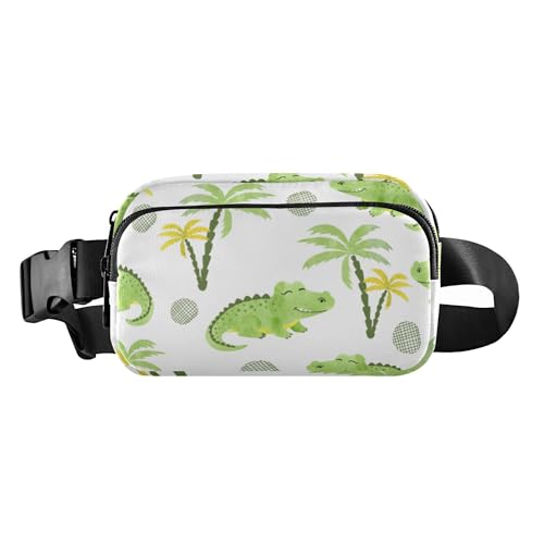 Trendige Hüfttasche für Damen und Herren, Mehrzweck-Bauchtasche mit Reißverschluss, mit verstellbarem Gurt, für Radfahren, Wandern, Fitnessstudio, Aquarell-Krokodile, Aquarell-Krokodile, von Caihoyu