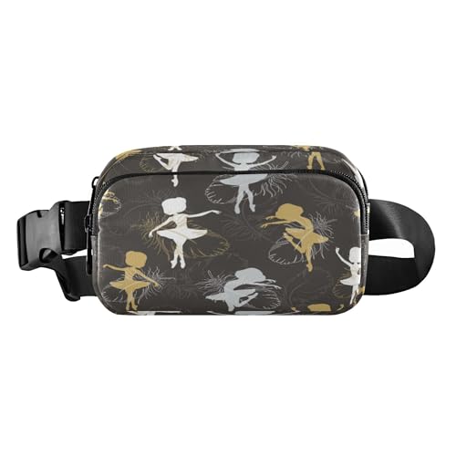 Trendige Hüfttasche für Damen und Herren, Mehrzweck-Schultertasche, Reisezubehör mit verstellbarem Gurt, für Reisen, Urlaub, Laufen, Silhouetten von Ballerinas und Schwanenfedern, Silhouetten von Trendige Hüfttasche für Damen und Herren, Mehrzweck-Schultertasche, Reisezubehör mit verstellbarem Gurt, für Reisen, Urlaub, Laufen, Silhouetten von Ballerinas und Schwanenfedern, Silhouetten von von Caihoyu