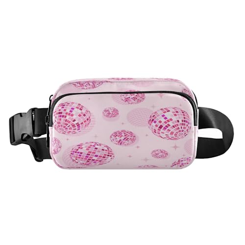 Trendige Hüfttasche für Damen und Herren, wasserabweisend, mit verstellbarem Gurt, für Radfahren, Wandern, Fitnessstudio, Retro, Discobälle, Retro-Discokugeln, Einheitsgröße, Casual von Caihoyu