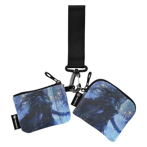 Winter Girl Damen Dual Wallets Busniess Kartenetuis Slim Detachable Wristlet Wallet Key Holder with Wristle Strap for Women Men 2 Packs, Mehrfarbig, 4.13"(L) x 3.5"(W), Reisezubehör von Caihoyu