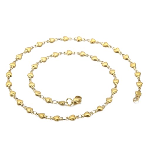 Caimeytie Damen Edelstahl Kette Halskette, herzförmige Halskette, mit drei Farben zur Auswahl: Damen Geschenk, Muttertagsgeschenk (golden) von Caimeytie