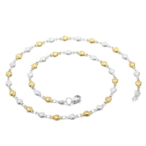 Caimeytie Damen Edelstahl Kette Halskette, herzförmige Halskette, mit drei Farben zur Auswahl: Damen Geschenk,Muttertagsgeschenk von Caimeytie