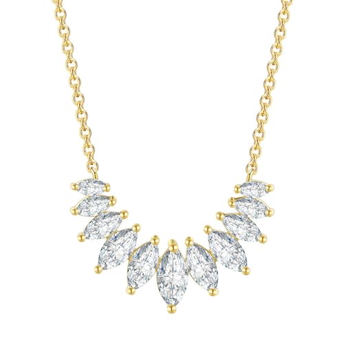 Caimeytie Frauen Anhänger Halskette,Goldene anhänger, mit weißen Zirkonia,Frauen Geschenk, Mutter Geschenk, Mädchen Geschenk von Caimeytie