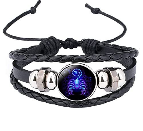 Caimeytie Kinder Armschmuck Leder Wickelarmbänder Verstellbar Horoskop Sternzeichen Glücksarmband Skorpion von Caimeytie