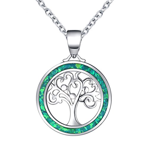 Caimeytie S925 Sterling Silber Halskette für Frauen Anhänger Baum des Lebens von Caimeytie