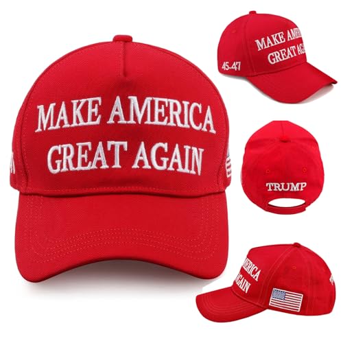 Cairhornce Herren Trump 2024 Mütze Make America Great Again MAGA Trump Merchandise Verstellbare Baseballkappe, Rot, Einheitsgröße (One Size Fits All) von Cairhornce