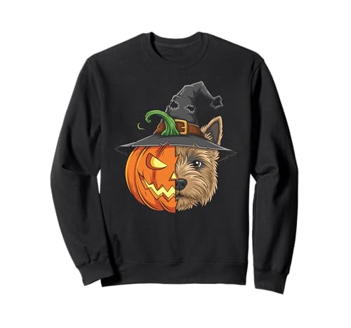 Cairn Terrier Kürbis Jack O Laterne Halloween Herren Damen Sweatshirt von Cairn Terrier Dog Lovers Halloween Pumpkin Outfits