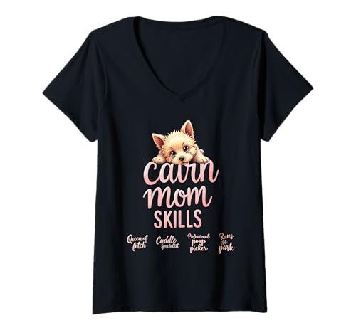 Damen Lustiges Cairn Mom Dog Cairn Terrier Humor Zitat T-Shirt mit V-Ausschnitt Damen Lustiges Cairn Mom Dog Cairn Terrier Humor Zitat T-Shirt mit V-Ausschnitt von Cairn Terrier Fun Designs