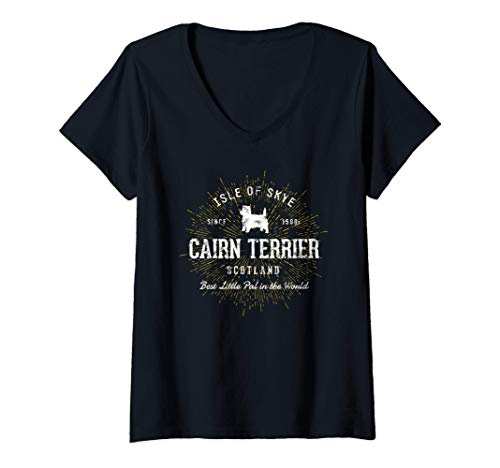Damen Cairn Terrier Geschenke für Hundeliebhaber Cairn Terrier T-Shirt mit V-Ausschnitt von Cairn Terrier Geschenke von Treaja