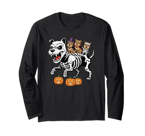 Cairn Terrier Skelett Mama Hexe Halloween Kind Herren Damen Langarmshirt Cairn Terrier Skelett Mama Hexe Halloween Kind Herren Damen Langarmshirt von Cairn Terrier Lovers Halloween Outfits Boy Girl