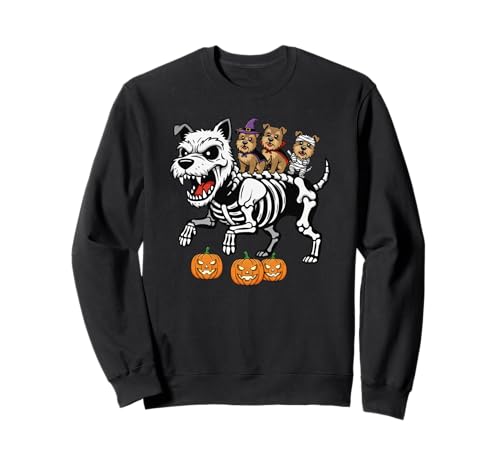 Cairn Terrier Skelett Mama Hexe Halloween Kind Herren Damen Sweatshirt Cairn Terrier Skelett Mama Hexe Halloween Kind Herren Damen Sweatshirt von Cairn Terrier Lovers Halloween Outfits Boy Girl