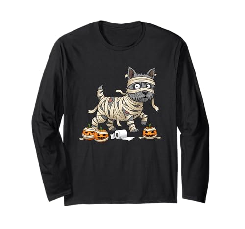 Lustiger Cairn Terrier Mumie Kürbis Halloween Kinder Herren Damen Langarmshirt Lustiger Cairn Terrier Mumie Kürbis Halloween Kinder Herren Damen Langarmshirt von Cairn Terrier Lovers Halloween Outfits Boy Girl
