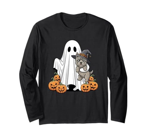 Lustiger Geist Cairn Terrier Kürbis Halloween Kinder Herren Damen Langarmshirt Lustiger Geist Cairn Terrier Kürbis Halloween Kinder Herren Damen Langarmshirt von Cairn Terrier Lovers Halloween Outfits Boy Girl