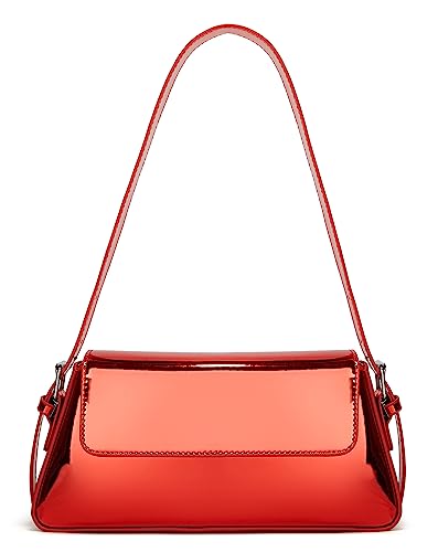 Abendtasche Frauen Hobo Bag Clutch Y2k Sparkly Silber Geldbörse Tote Handtasche Schulter Party Tasche Nette Metallic Tasche Crossbody Taschen, Ein Rot, Einheitsgröße von Caissip