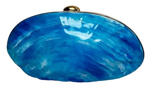 Caistre Damen Acryl Abendtasche 2025 Glitzer Marmor Clutch Geldbörse Trendy Hochzeit Party Abschlussball Handtasche, Dunkelblau, Einheitsgröße von Caistre