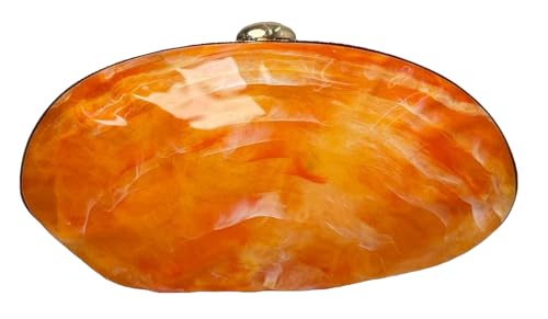 Caistre Damen Acryl Abendtasche 2025 Glitzer Marmor Clutch Geldbörse Trendy Hochzeit Party Abschlussball Handtasche, Orange/Abendrot im Zickzackmuster (Sunset Chevron), Einheitsgröße von Caistre