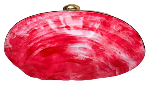 Caistre Damen Acryl Abendtasche 2025 Glitzer Marmor Clutch Geldbörse Trendy Hochzeit Party Abschlussball Handtasche, Rose, Einheitsgröße von Caistre