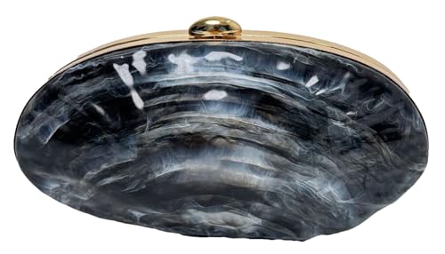 Caistre Damen Acryl Abendtasche 2025 Glitzer Marmor Clutch Geldbörse Trendy Hochzeit Party Abschlussball Handtasche, Schwarz, Einheitsgröße von Caistre