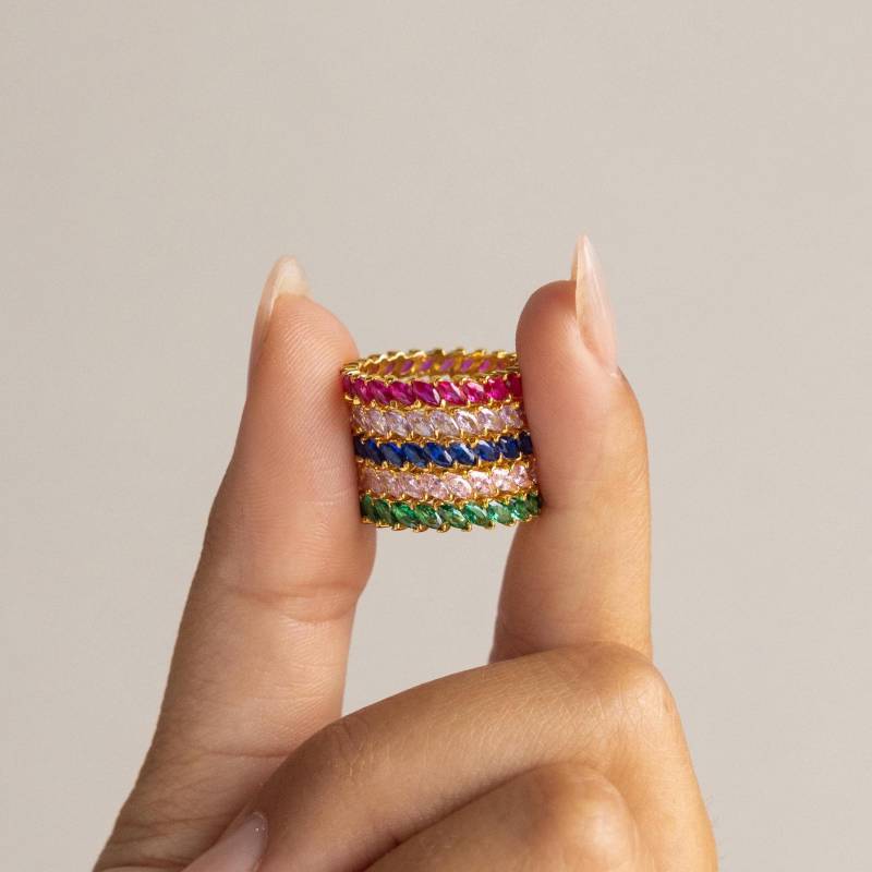 Benutzerdefinierte Marquise Eternity Ring Von Caitlyn Minimalist Zierlicher Geburtsstein Stapelring Personalisierter Verlobungsring Geschenk Für Sie von CaitlynMinimalist