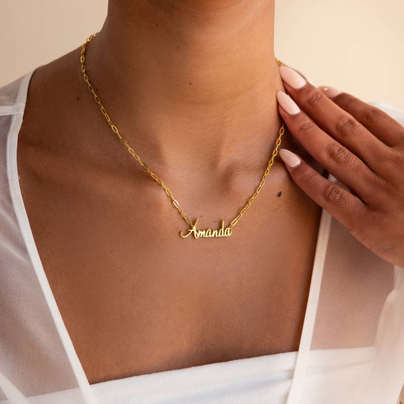 Benutzerdefinierte Script Name Halskette in Gliederkette Von Caitlynminimalist Büroklammer Anhänger Personalisierter Schmuck Mutter Geschenk Nm76F64 von CaitlynMinimalist
