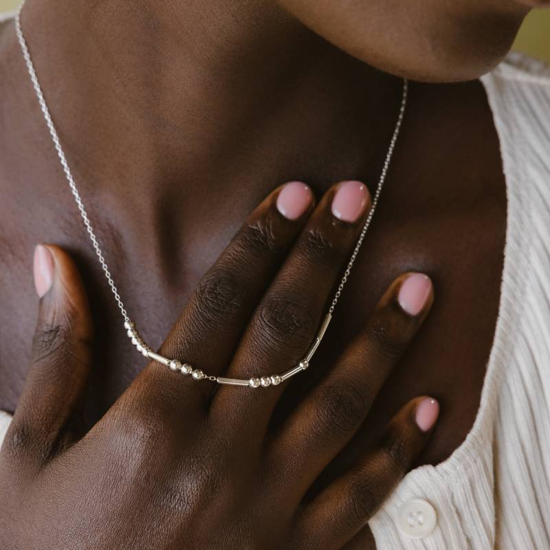 Caitlyn Personalisierte Halskette Im Morse-Code Minimalist Silberkette Mit Name Oder Nachricht Mutter Geschenk Nm109 von CaitlynMinimalist