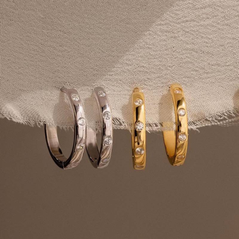 Diamant Punkt Creolen Von Caitlynminimalist Sprinkle Huggie Ohrringe Vintage Schmuck Kristall Mutter Geschenke Er555 von CaitlynMinimalist