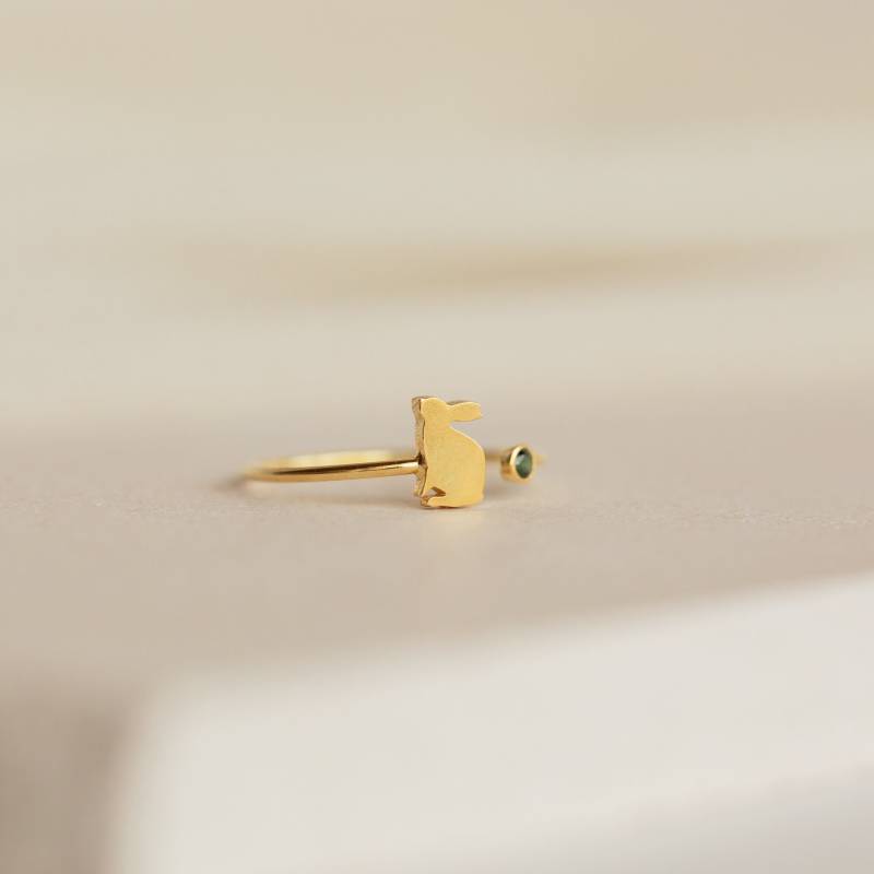 Duo Haustier Geburtsstein Ring Von Caitlyn Minimalist Handgemachter Edelstein Schmuck Zierlicher Tier Personalisierter Liebhaber Geschenk Rm74 von CaitlynMinimalist
