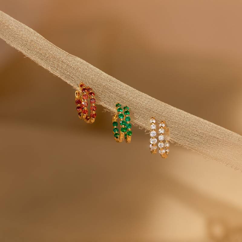 Inside Out Edelstein-Ohrringe Von Caitlyn Minimalist Perlen-Ohrringe in Granat, Smaragd Und Diamant Perfektes Geschenk Für Sie von CaitlynMinimalist