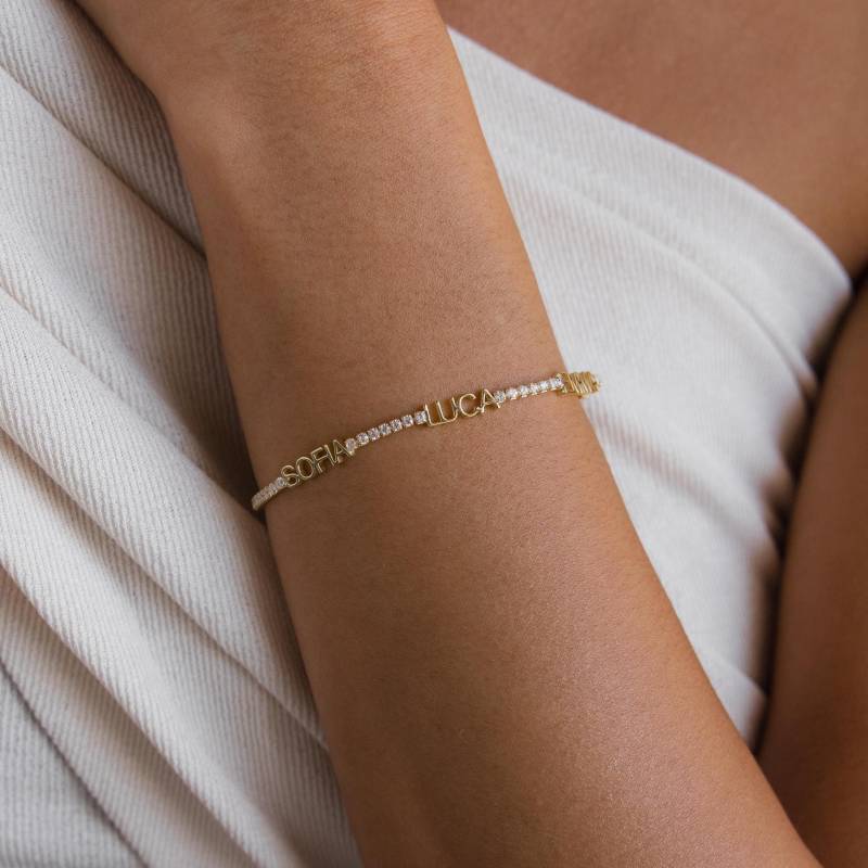 Mehrere Namen Tennis Armband Von Caitlyn Minimalist Benutzerdefinierte Diamant Name Charm Paar Schmuck Perfektes Geschenk Für Mama Bm76F30 von CaitlynMinimalist