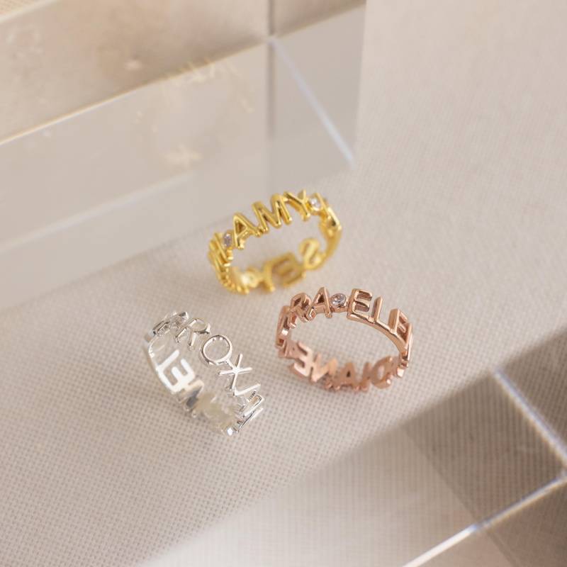 Mehrere Namen Tennis Ring Von Caitlyn Minimalist Personalisierter Mutter Diamant Statement Schmuck Perfekte Neue Geschenk Rm175F77 von CaitlynMinimalist