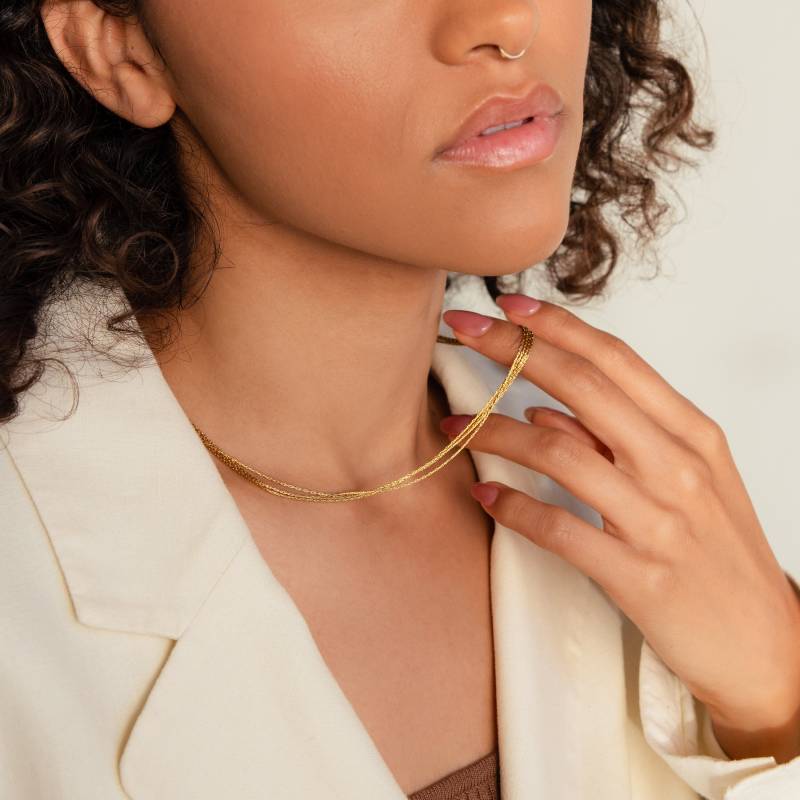 Multi Strang Halskette Von Caitlyn Minimalist Gold & Silber Schlangenkette Zierlicher Minimal Schmuck Geschenk Für Sie Nr187 von CaitlynMinimalist