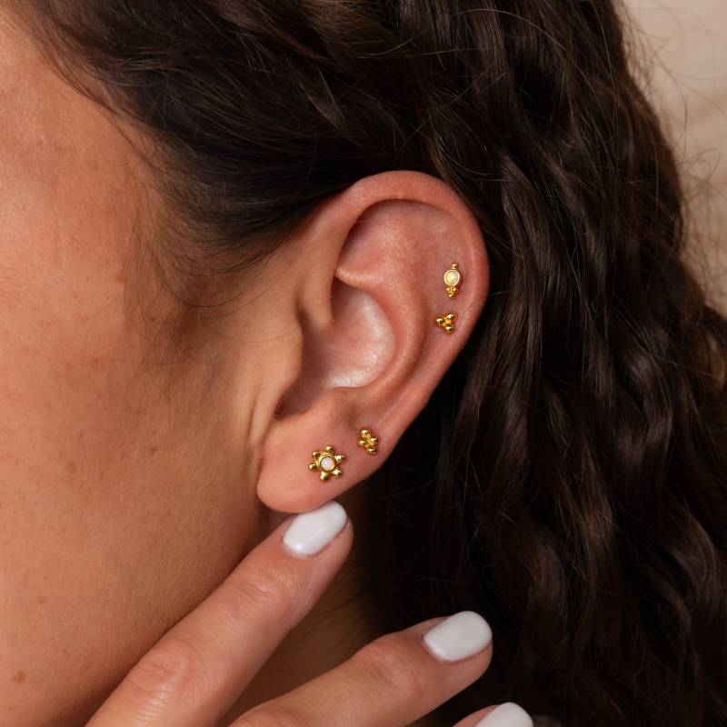 Opal Cluster Ohrring Set Von Caitlynminimalist Flache Rücken Ohrstecker Zierliche Knorpelohrring Edelstein Schmuck Geschenk Für Sie Er457 von CaitlynMinimalist