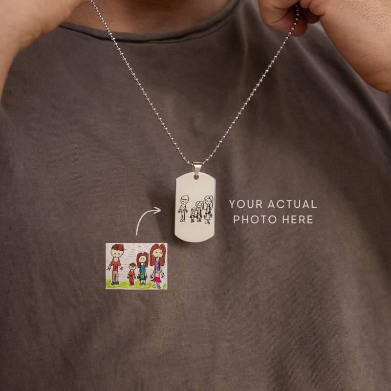 Signature Dog Tag Halskette Von Caitlyn Minimalist Benutzerdefinierte Anhänger Personalisierter Handschrift Schmuck Geschenk Für Ihn cm26/Nm25 von CaitlynMinimalist