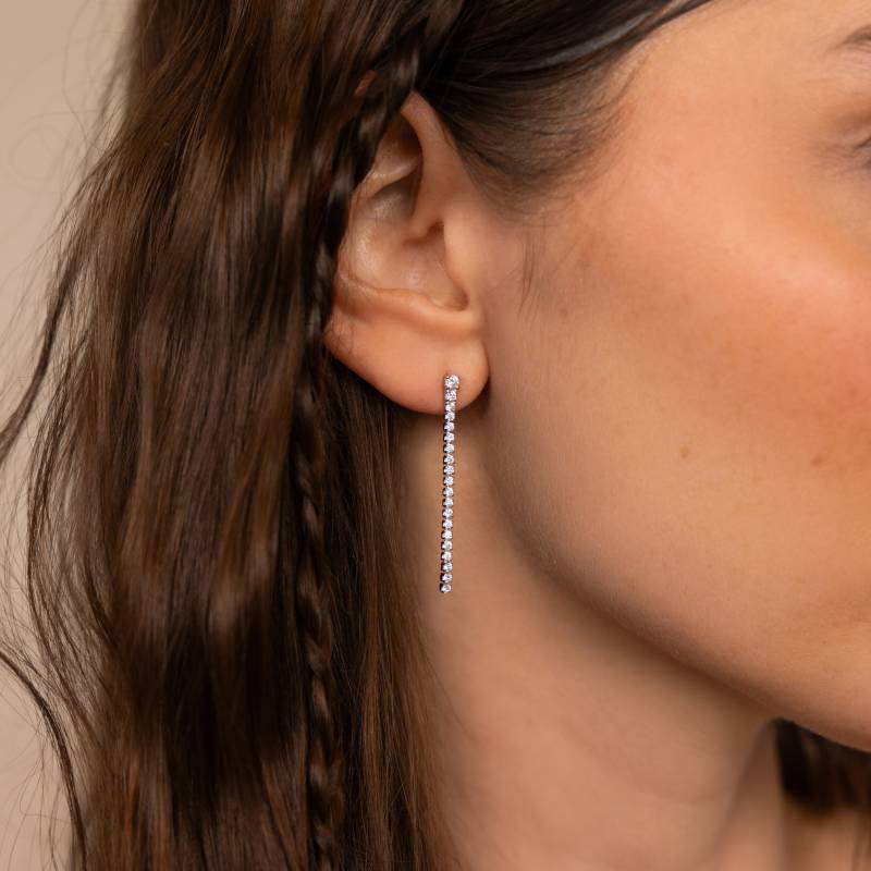 Tennis Ketten Ohrringe Von Caitlyn Minimalist Lange Statement Diamant Einzigartige Hochzeitsohrringe Brautdusche Geschenk Für Sie Er480 von CaitlynMinimalist