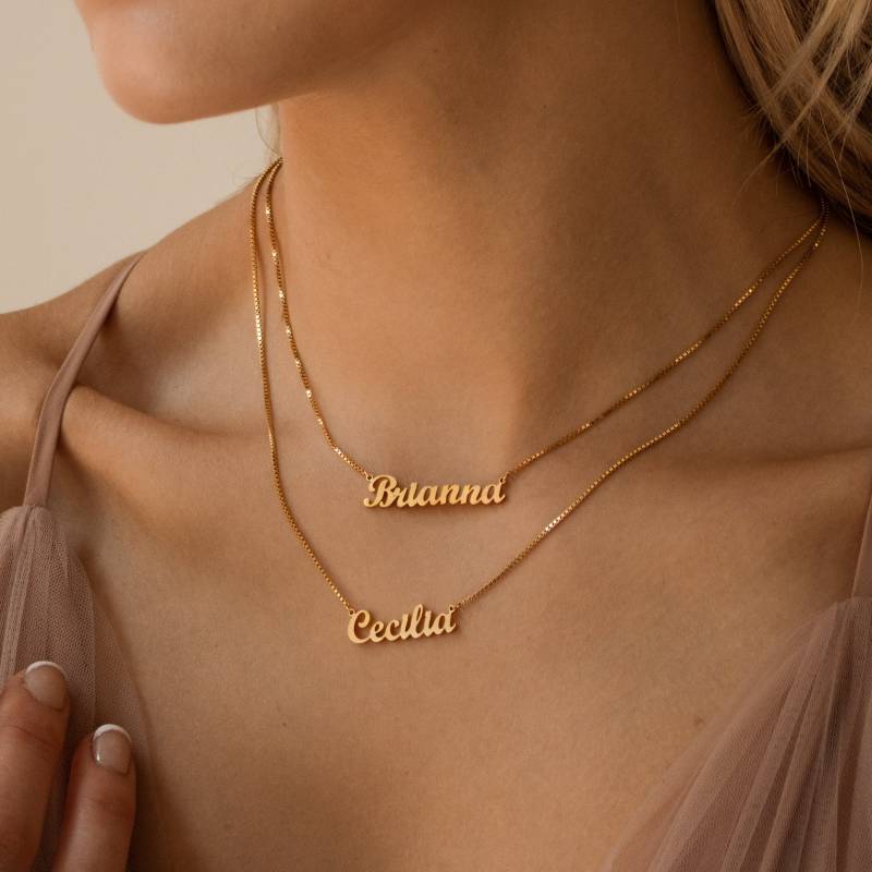 Zwei-Schicht-Namenskette in Box-Kette Von Caitlynminimalist Benutzerdefinierte Halskette Handgemachter Schmuck Personalisiertes Geschenk Für Mama von CaitlynMinimalist