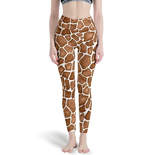 Caixiabeauty Giraffe Tiere Damen Yoga Hose Sport Hosen Lange Hohe Taille Blinkdicht Leggings Fitnesshose Laufhose Freizeithose Jogginghosen Multicolor S von Caixiabeauty