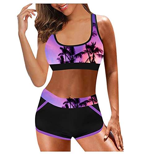 Badeanzug MäDchen 164/170 Schwimmanzug Sport Damen Bandeau Bikini Schnalle Tankini A Form Schwimmanzug Badeanzug MäDchen 152/158 Tankini Damen Bauchweg GroßE GrößEn(Purple, S) von Caixunkun