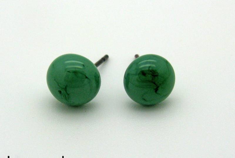 Graugüne Lampwork Ohrstecker, Glas Ohrstecker Graugüne Lampwork Ohrstecker, Glas Ohrstecker von CajasBoutique