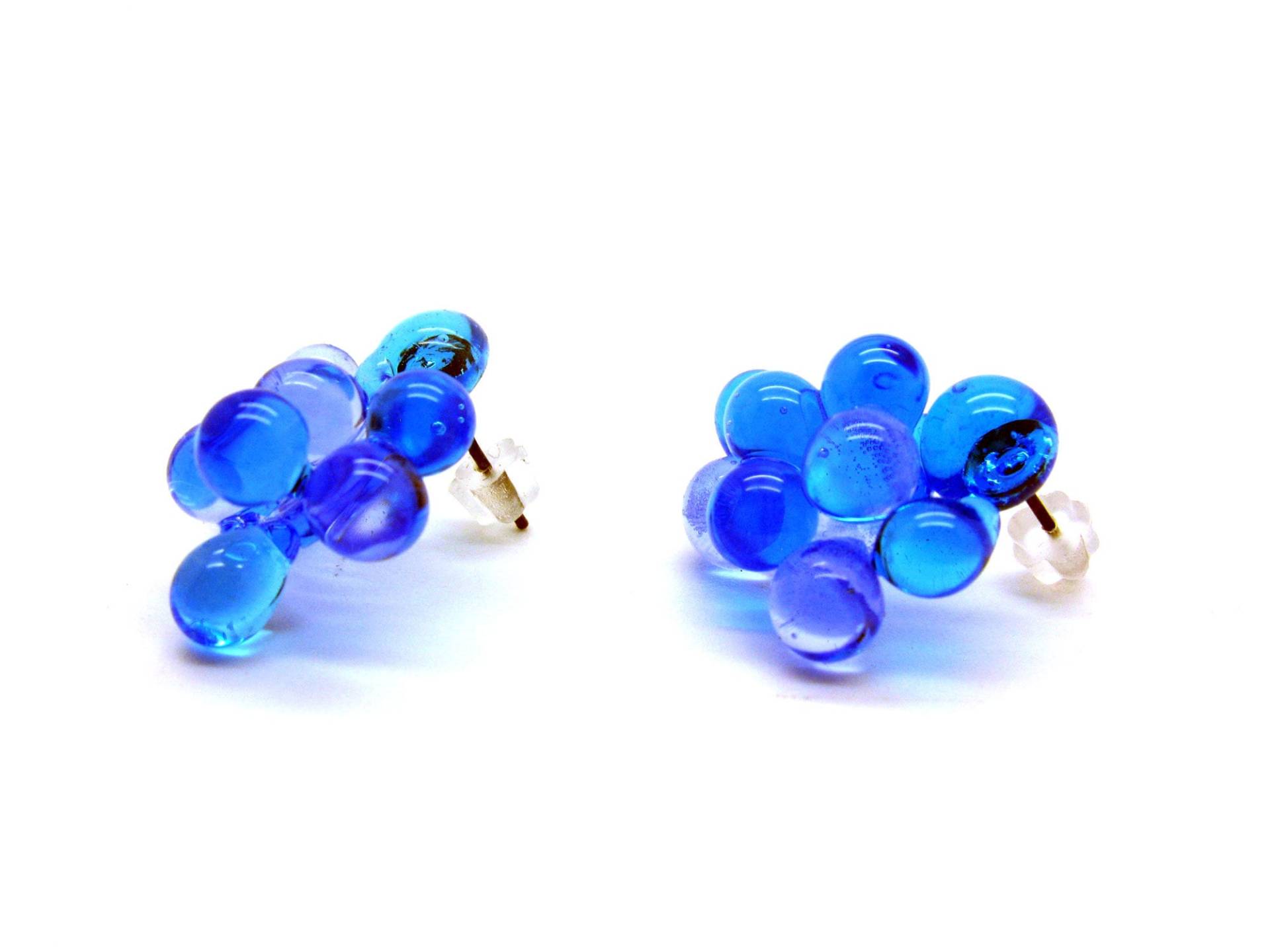 Kleine Türkis Blau Transparente Tropfen Ohrstecker, Handgemacht, Auf Chirurgenstahl Gearbeitet von CajasBoutique