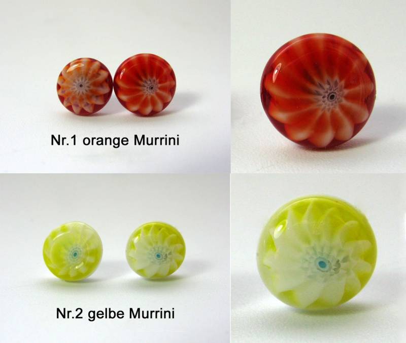 Orange Oder Gelbe Lampwork Ohrstecker Mit Handgemachen Murrini's, Kleine Blümchen Ohrstecker, Farbe Zum Auswählen Orange Oder Gelbe Lampwork Ohrstecker Mit Handgemachen Murrini's, Kleine Blümchen Ohrstecker, Farbe Zum Auswählen von CajasBoutique