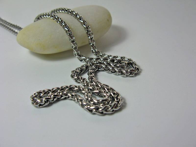 Schlichte Weizenkette Aus Edelstahl, Silberfarben, 3 Mm, Verschiedene Längen Verfügbar, Kette Für Anhänger, Edelstahlkette Mit Karabiner von CajasBoutique