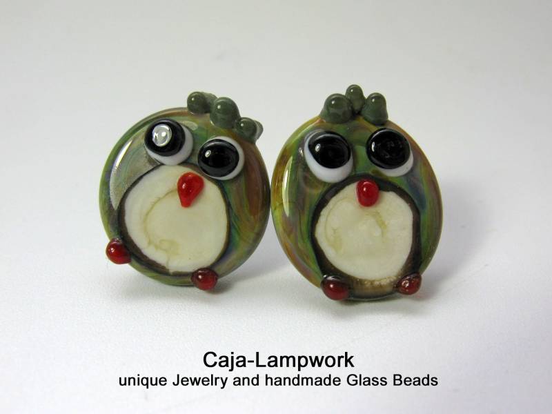 Vogel Ohrstecker, Glasspatzen, Handgemachte Glasvögelchen Ohrstecker von CajasBoutique