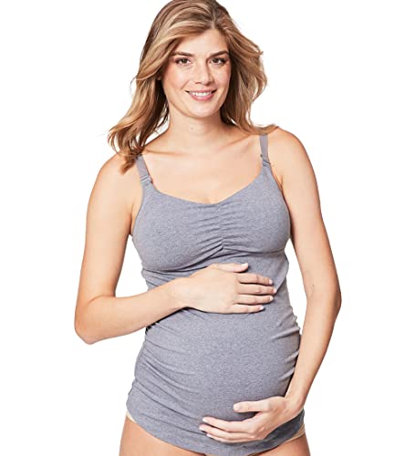 Cake Lingerie Damen Cake Maternity Women's Cotton Ice Cream Nursing Tank with Molded (for Us B-e Cups) Umstands-BH, Grau (Grey 59), 85E (Herstellergröße: X-Large) von Cake Maternity